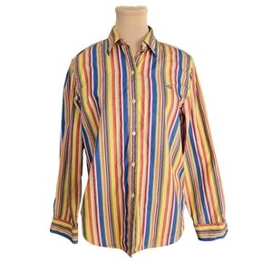 Ralph Lauren Red Yellow and Blue Casual Button Down Shirt Sz M